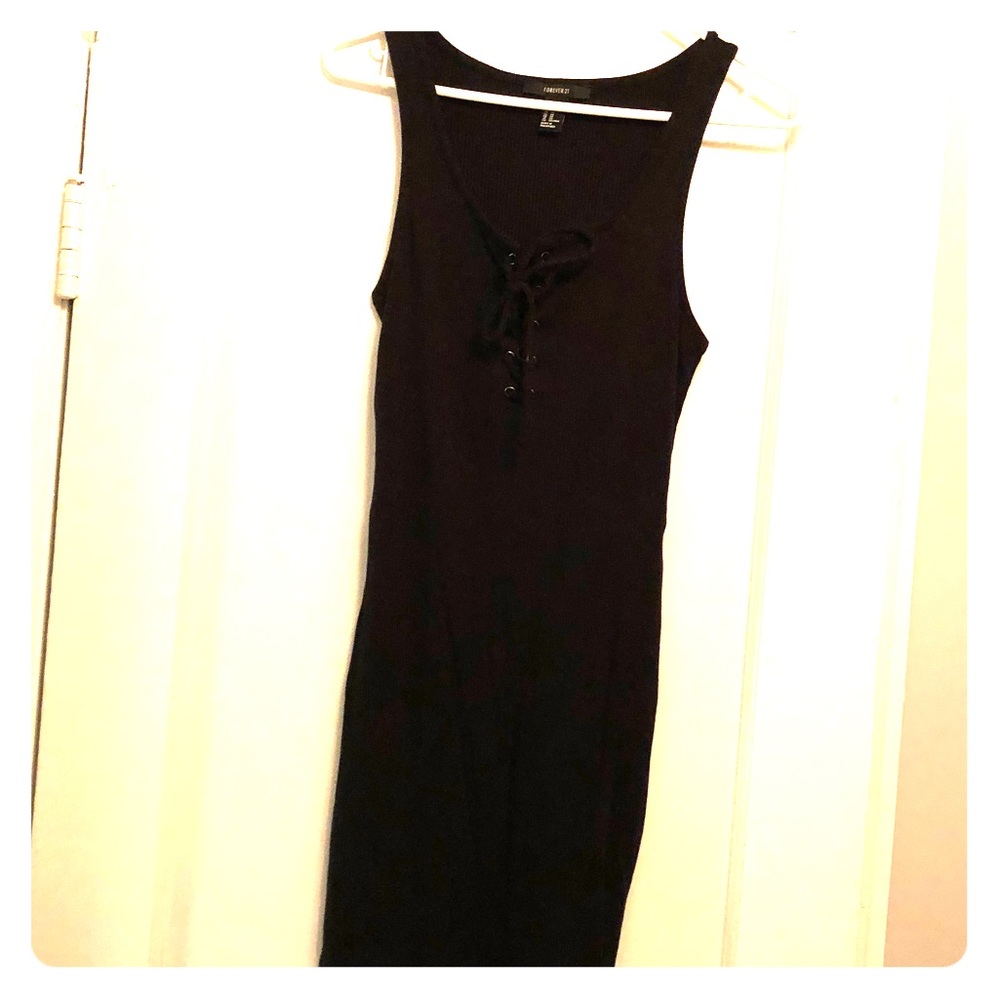 Lace up tank dress